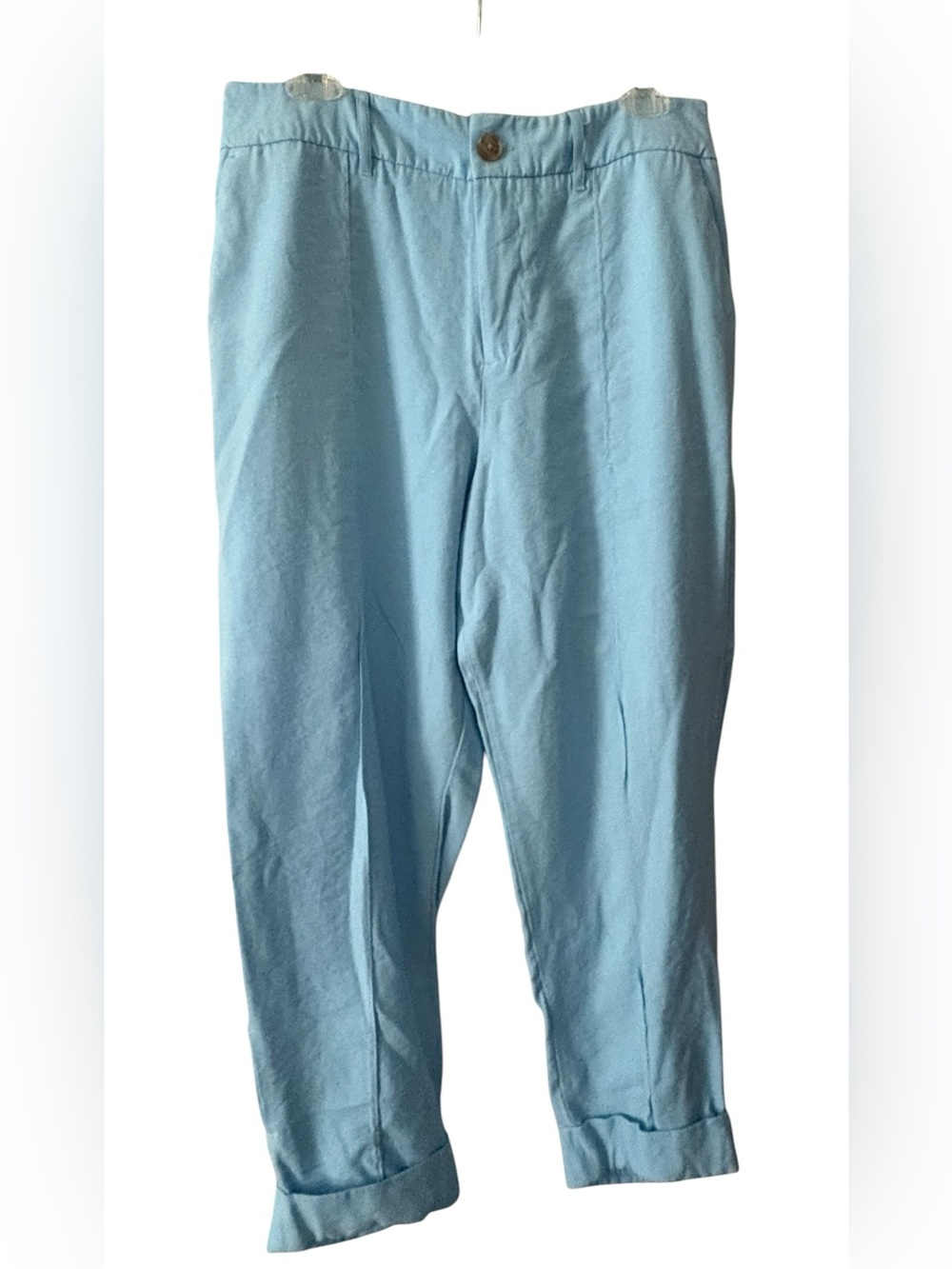 a new day Light Blue Cropped Pleat Front Pants